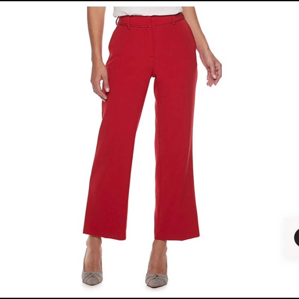 Elle Wide Leg Mid Rise Dress Slacks